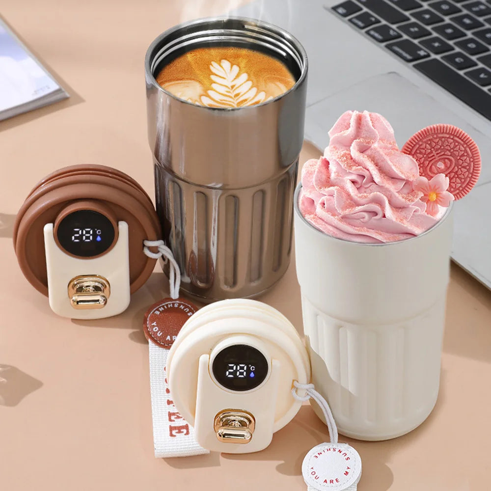Smart Thermos Bottle LED Temperature Display Coffee Cup 316 Stainless Steel Tumbler Mug Portable Vacuum Flasks Thermoses - Nunis Essentials