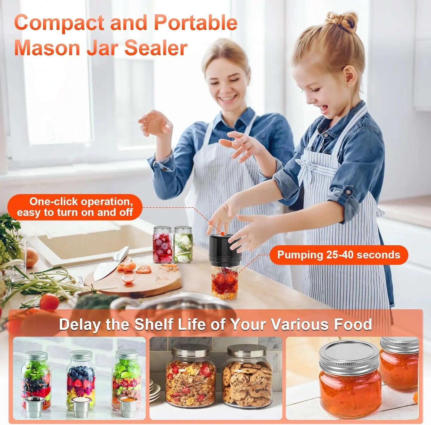 Mason Jar Vacuum Sealer - Nunis Essentials