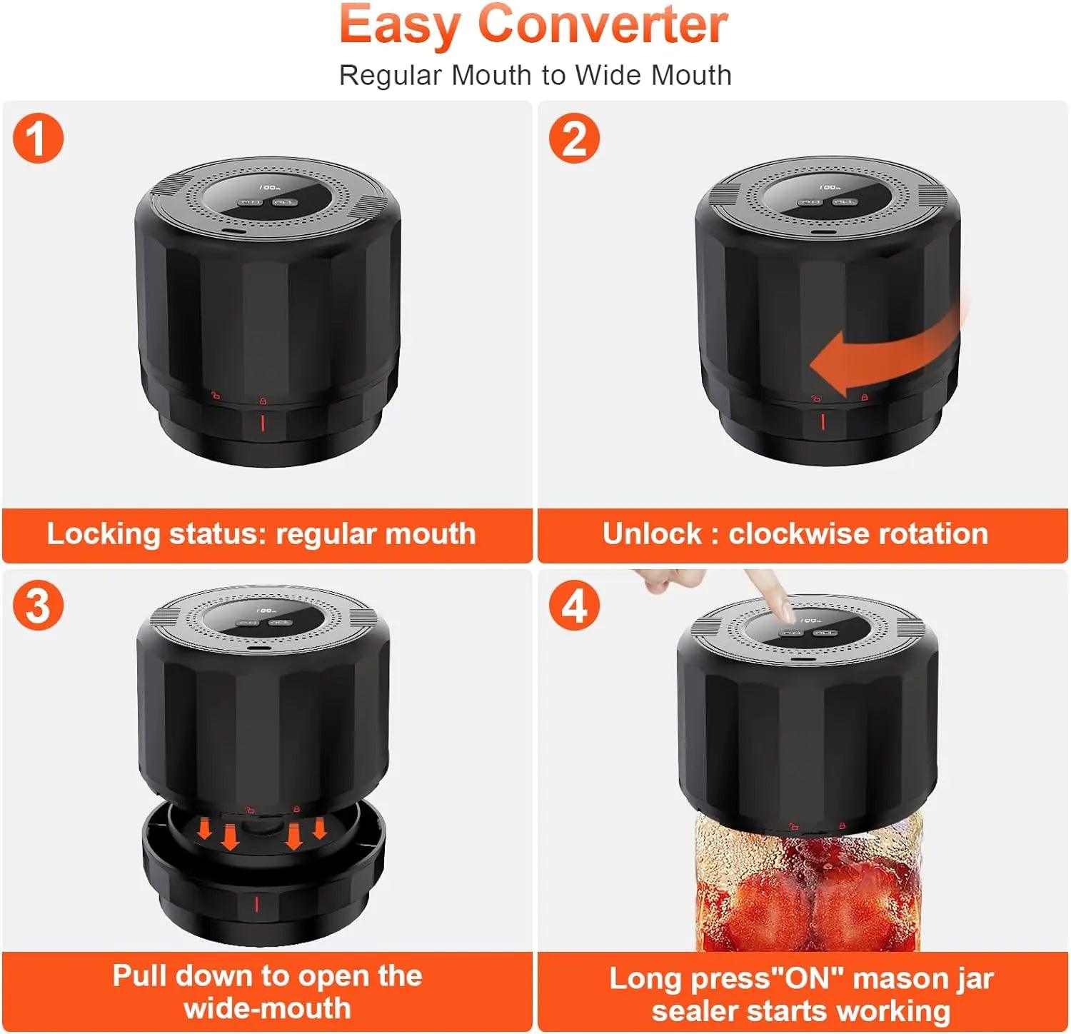 Mason Jar Vacuum Sealer - Nunis Essentials