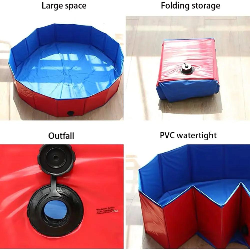 PVC Foldable Dog Pool Pet Bathtub Wash Pool Outdoor Indoor Swimming Tub Summer Cooling Bathing Pool Pet Dog Supplies - Nunis Essentials