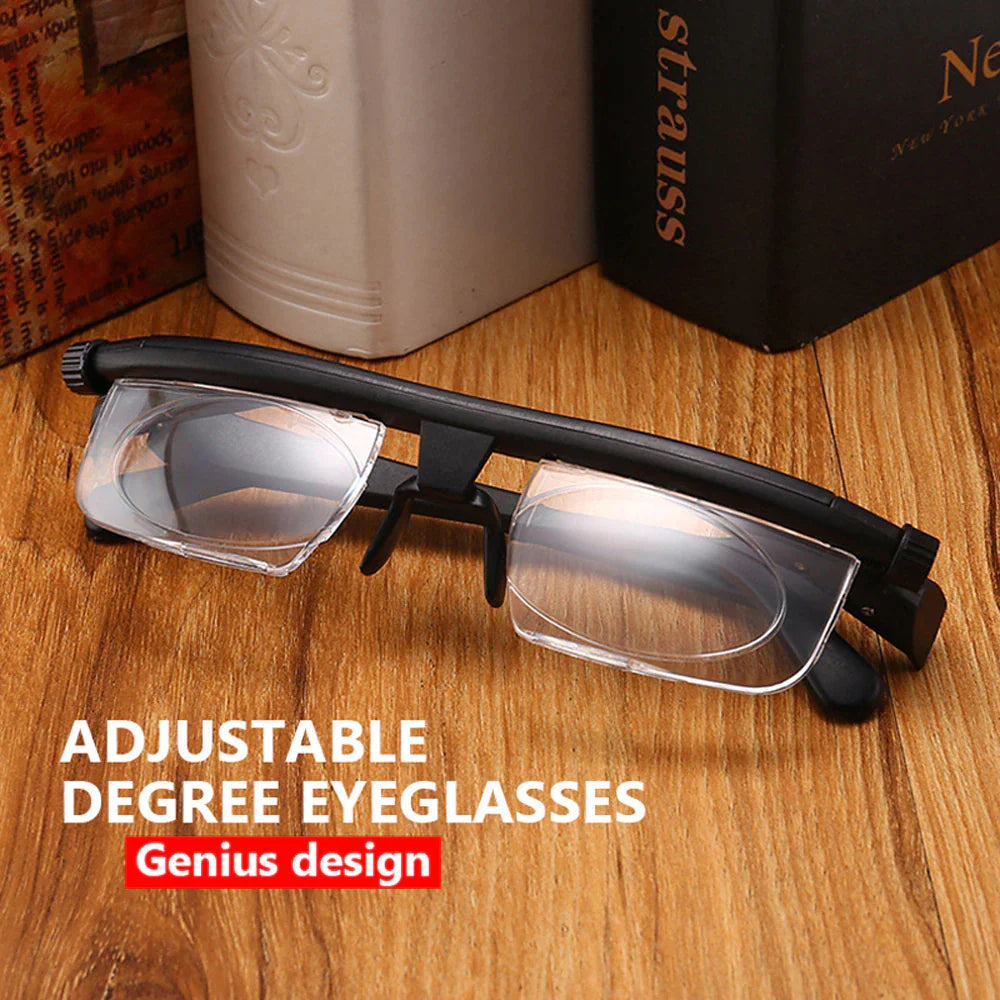 Dial Adjustable Glasses Variable Focus For Reading Distance Vision Eyeglasses US - Nunis Essentials