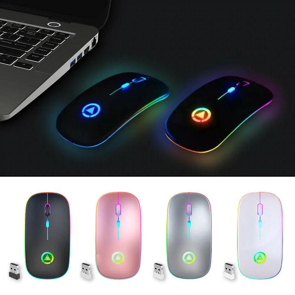 2.4GHz RGB Wireless USB Rechargeable Mouse - Nunis Essentials