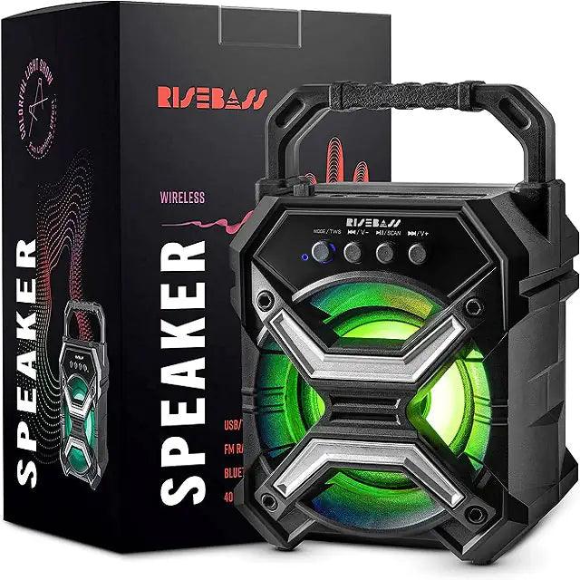 Portable Wireless Bluetooth Speaker with TWS Function - Rechargeable Bluetooth Speaker - LES flashing Lights - Nunis Essentials