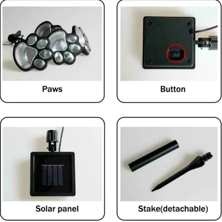 Paw Print Solar Lights - Nunis Essentials