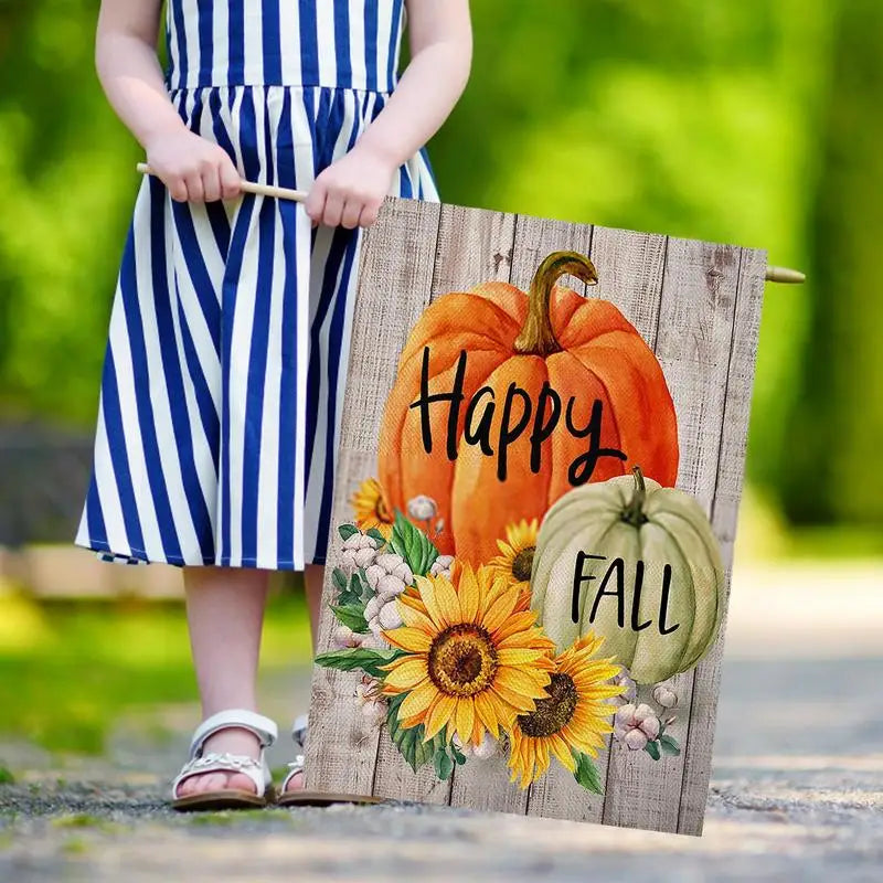 Pumpkin Garden Flag Double Sided Welcome Fall Garden Flag Porch Or Balcony Thanksgiving Fall Yard Decorations With Pumpkin - Nunis Essentials