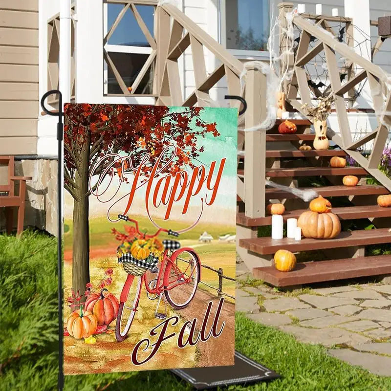 Pumpkin Garden Flag Double Sided Welcome Fall Garden Flag Porch Or Balcony Thanksgiving Fall Yard Decorations With Pumpkin - Nunis Essentials