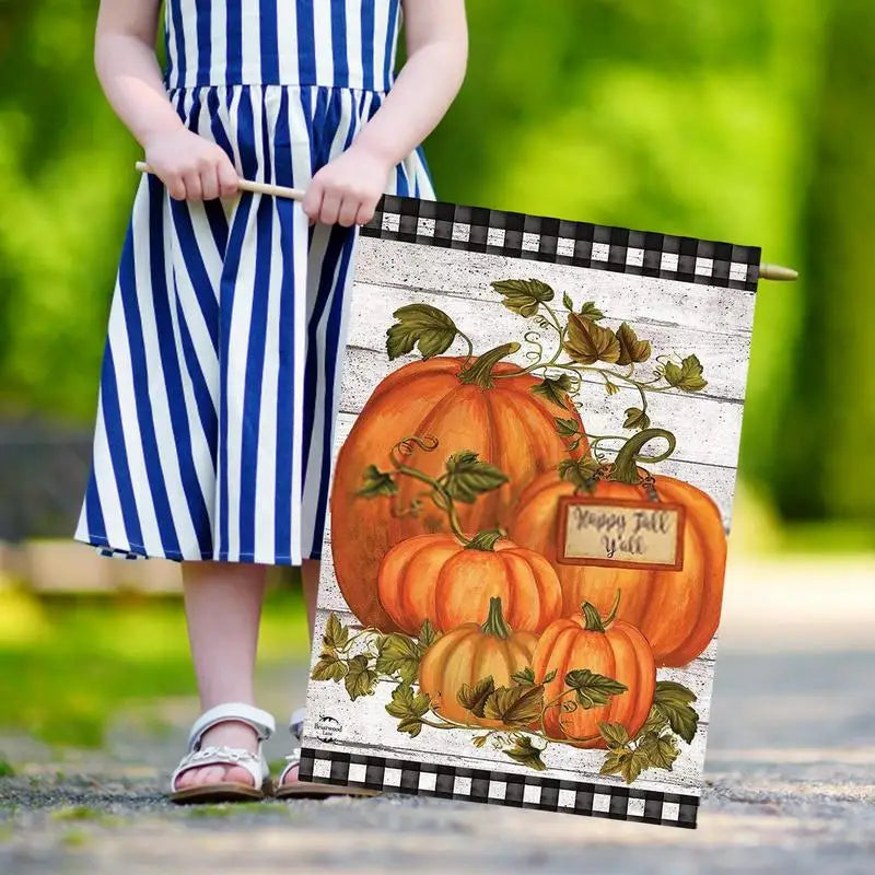 Pumpkin Garden Flag Double Sided Welcome Fall Garden Flag Porch Or Balcony Thanksgiving Fall Yard Decorations With Pumpkin - Nunis Essentials