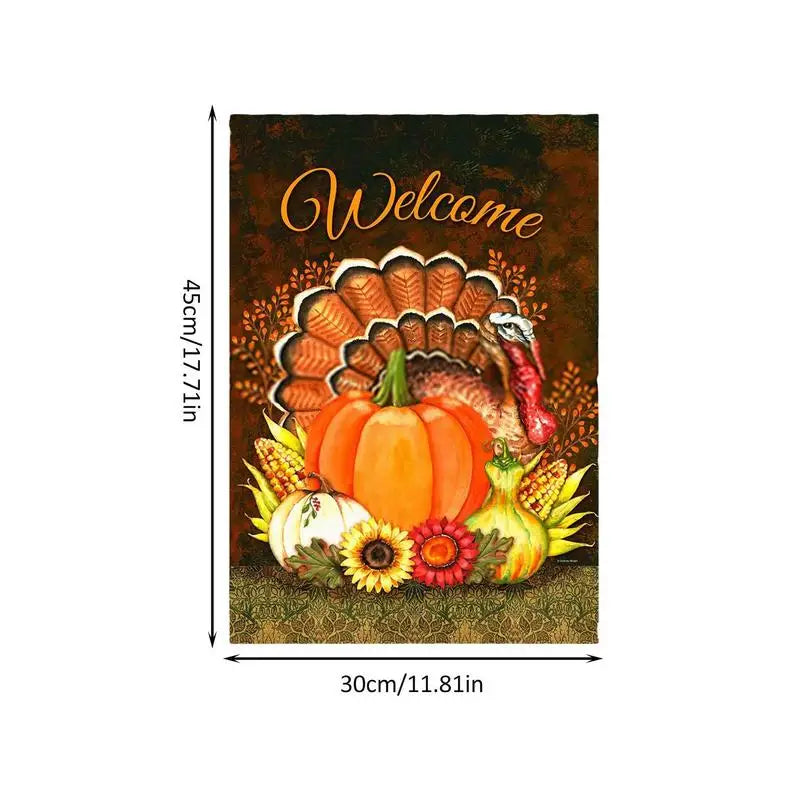 Pumpkin Garden Flag Double Sided Welcome Fall Garden Flag Porch Or Balcony Thanksgiving Fall Yard Decorations With Pumpkin - Nunis Essentials