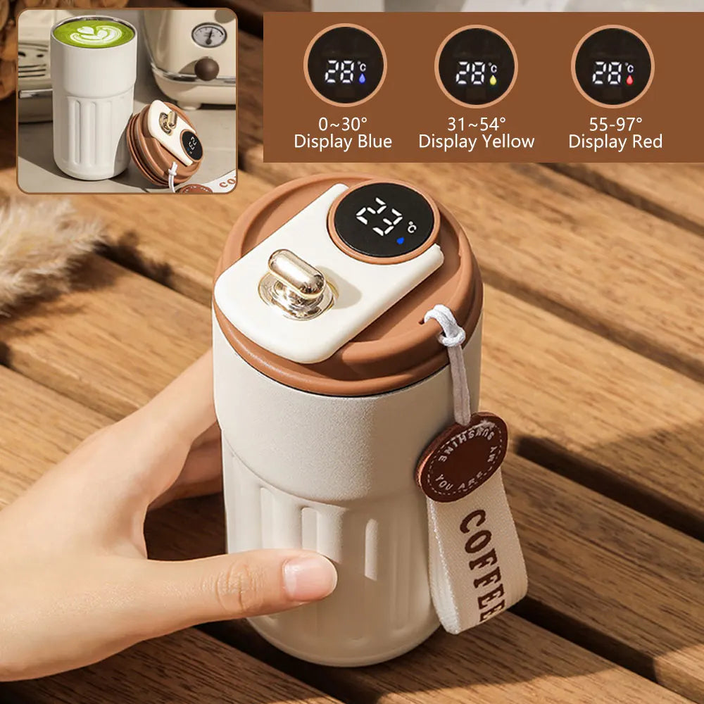 Smart Thermos Bottle LED Temperature Display Coffee Cup 316 Stainless Steel Tumbler Mug Portable Vacuum Flasks Thermoses - Nunis Essentials