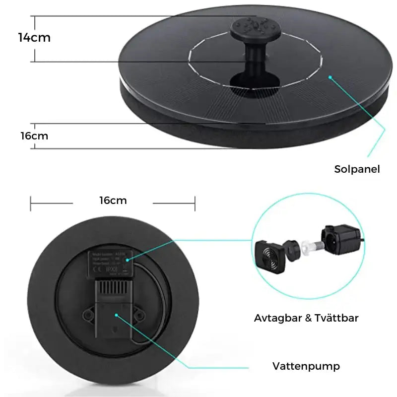 Solar Powered Fountain - Nunis Essentials
