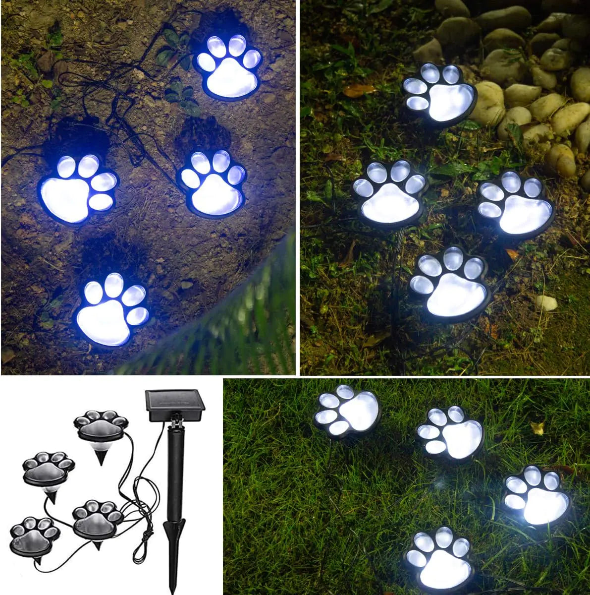 Paw Print Solar Lights - Nunis Essentials