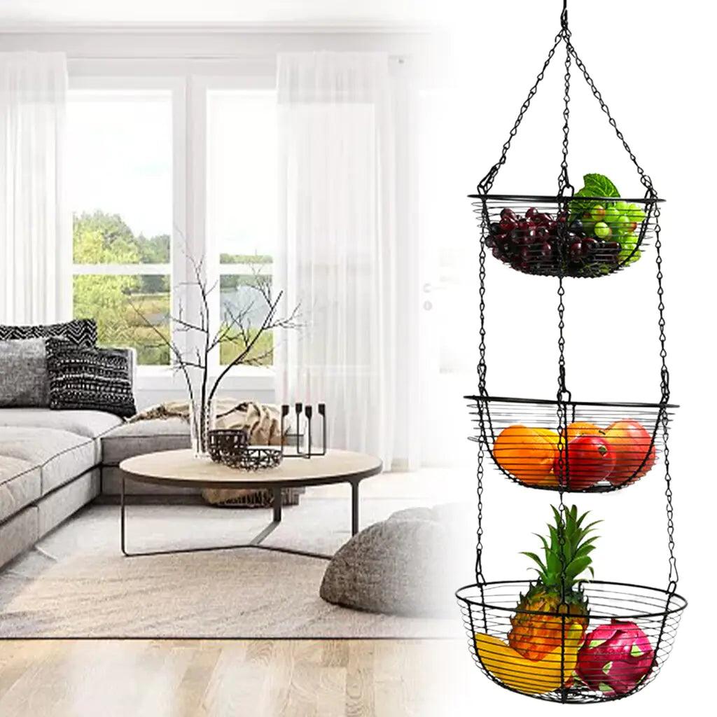 3-Tiers Hanging Fruit Basket - Nunis Essentials