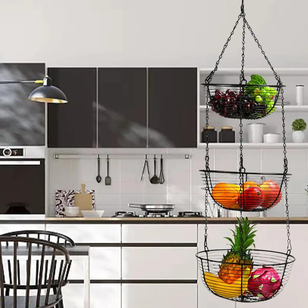 3-Tiers Hanging Fruit Basket - Nunis Essentials