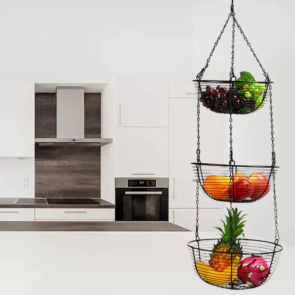 3-Tiers Hanging Fruit Basket - Nunis Essentials