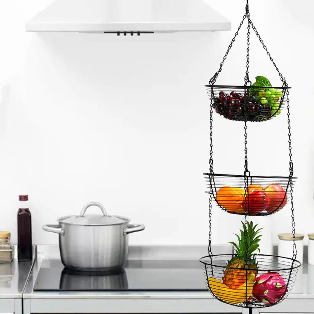 3-Tiers Hanging Fruit Basket - Nunis Essentials